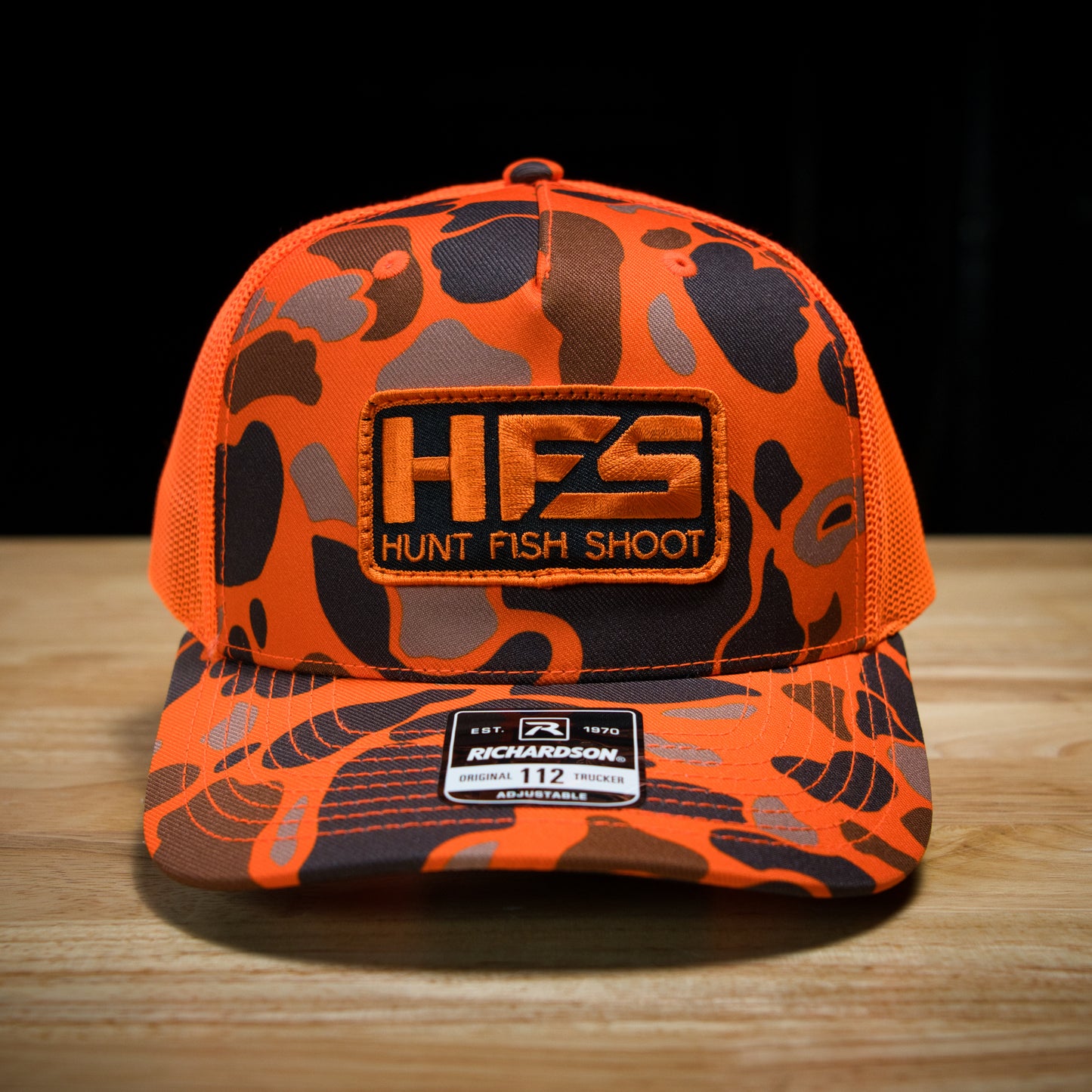 Hunt Fish Shoot Blaze Orange Duck Camo Snapback