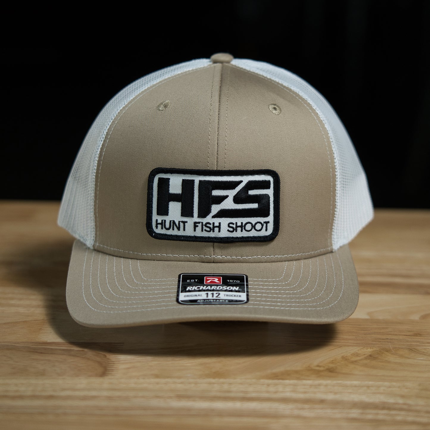 Hunt Fish Shoot Khaki with White Mesh Snapback Hat